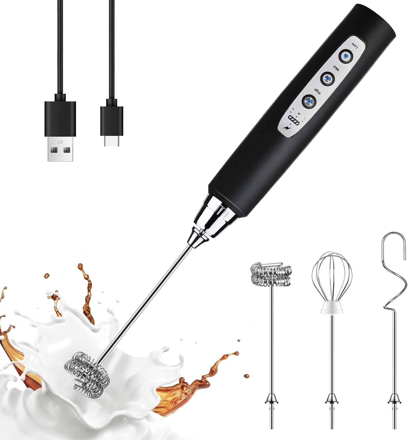 BaristaPro™ Electric Milk Frother – Hot & Cold Foam Maker for Lattes, Cappuccinos & Coffee
