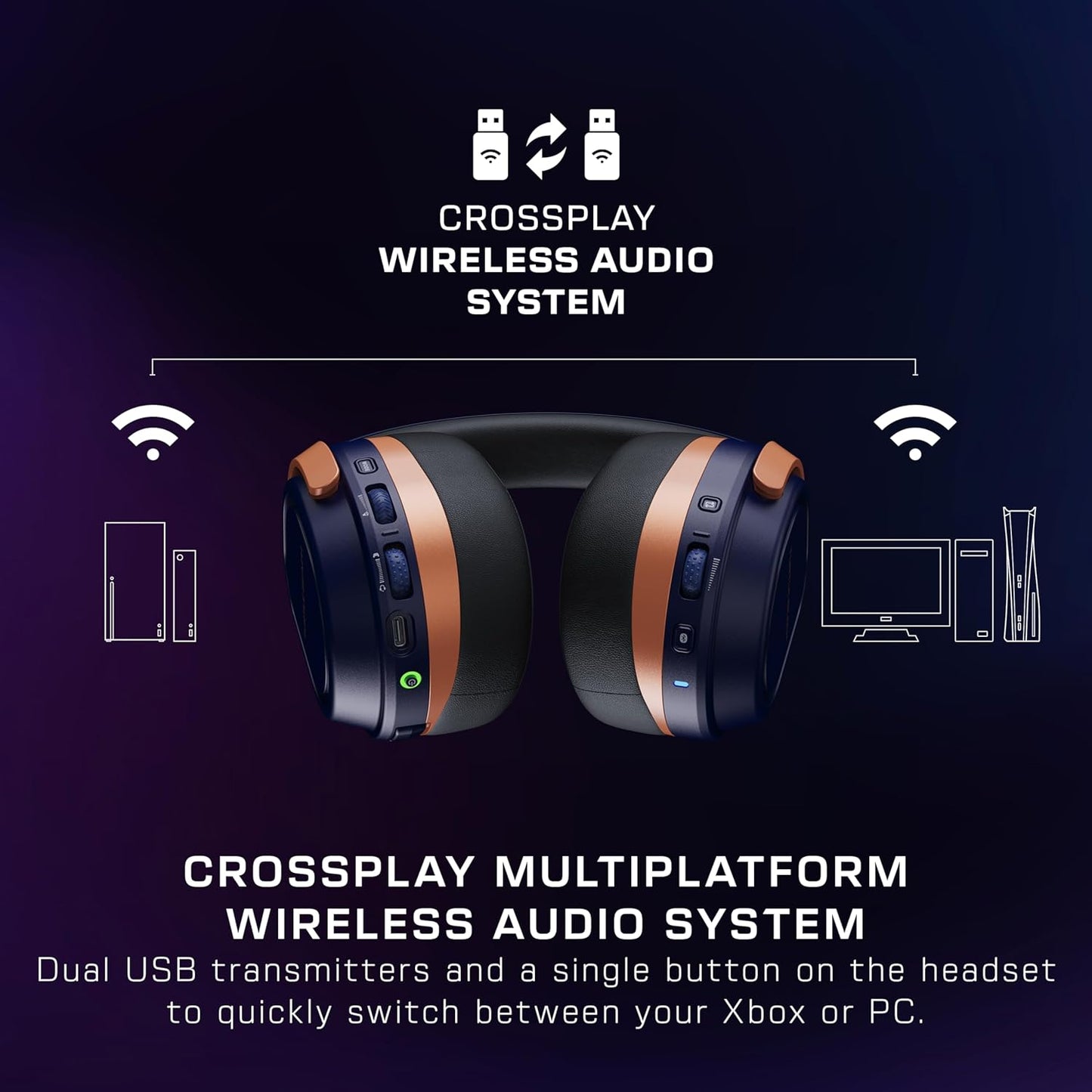 Turtle Beach Stealth 700 Gen 3 Wireless Multiplatform Amplified Gaming Headset for Xbox Series X|S, Xbox One, PC, PS5, Mobile – 60mm Drivers, AI Noise-Cancelling Mic, Bluetooth, 80-Hr Battery