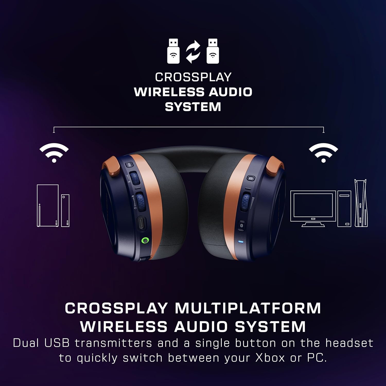 Turtle Beach Stealth 700 Gen 3 Wireless Multiplatform Amplified Gaming Headset for Xbox Series X|S, Xbox One, PC, PS5, Mobile – 60mm Drivers, AI Noise-Cancelling Mic, Bluetooth, 80-Hr Battery