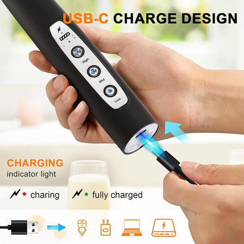 BaristaPro™ Electric Milk Frother – Hot & Cold Foam Maker for Lattes, Cappuccinos & Coffee