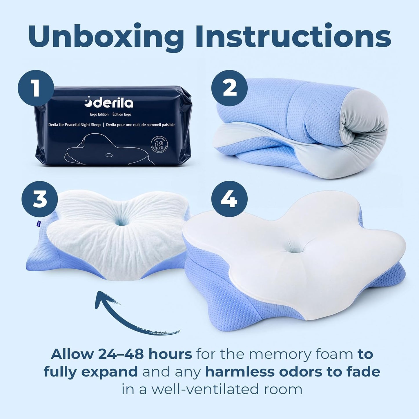 Premium Memory Foam Pillow (Black) – Ergonomic Neck & Back Support Cushion