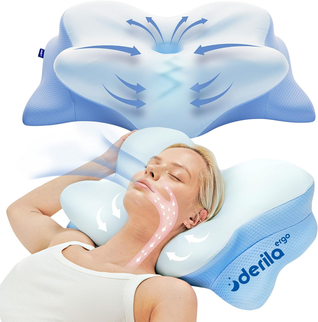 Premium Memory Foam Pillow (Black) – Ergonomic Neck & Back Support Cushion