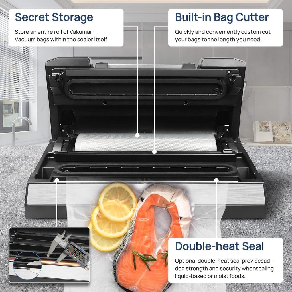 FreshLock™ Vacuum Food Sealer Machine – Automatic Food Preservation System with Airtight Sealing Technology