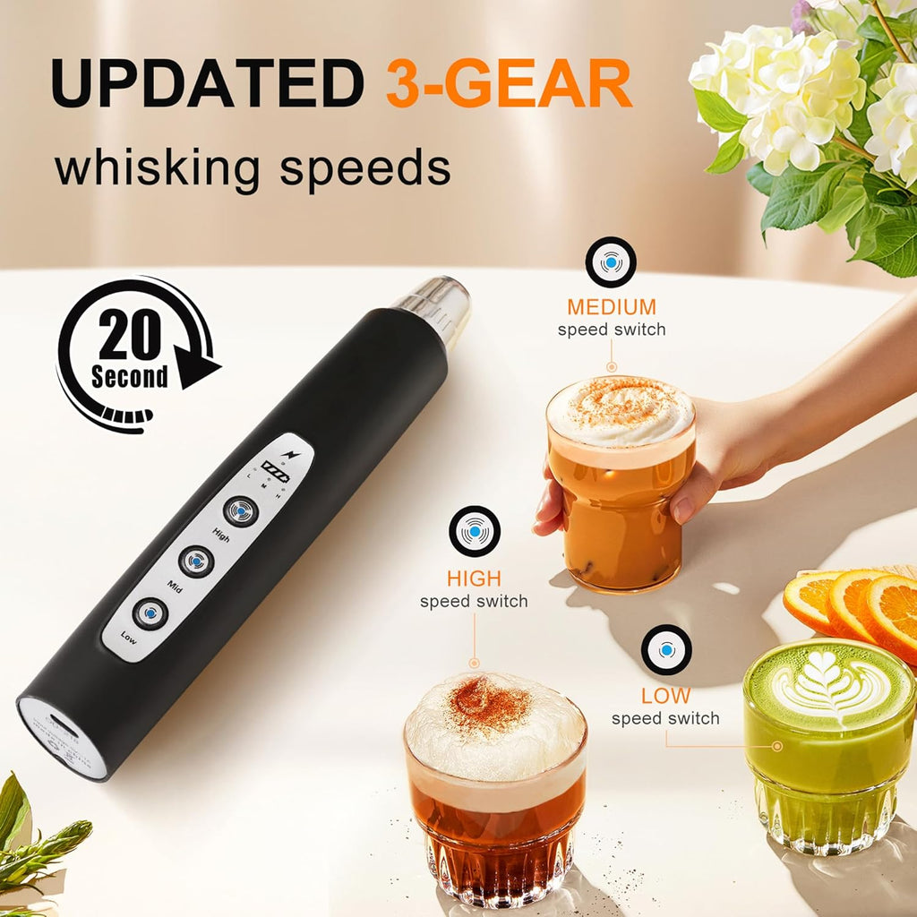 BaristaPro™ Electric Milk Frother – Hot & Cold Foam Maker for Lattes, Cappuccinos & Coffee