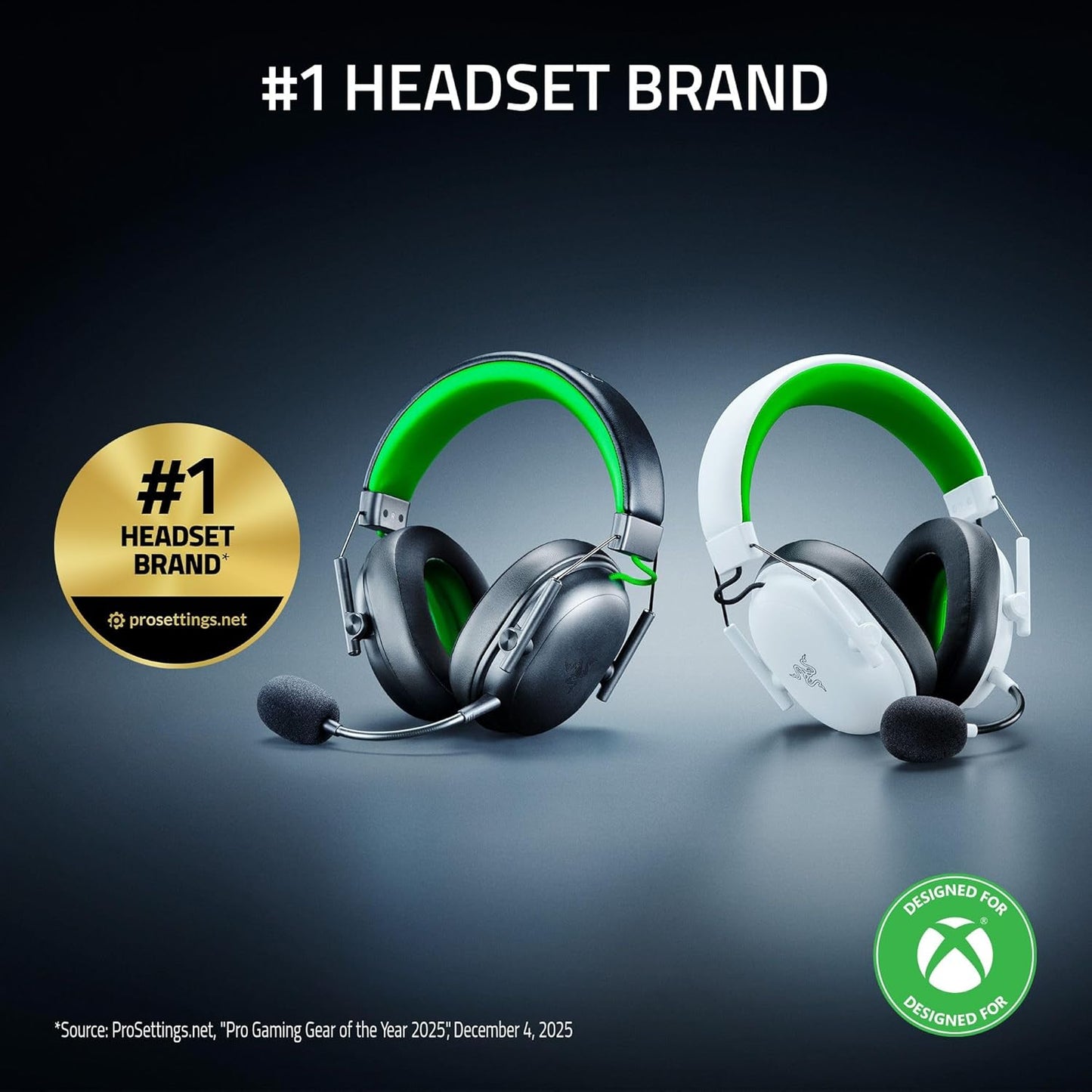 Razer BlackShark V3 X HyperSpeed Wireless Gaming Headset for Xbox: 50mm Drivers - Cardioid Mic - 2.4 GHz, Bluetooth, USB - Works with PC, Mac, PS5, Nintendo Switch - Long Battery Life -
