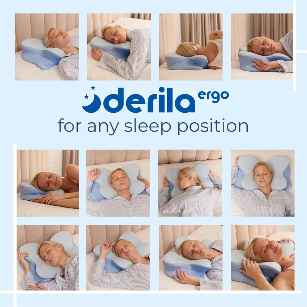 Premium Memory Foam Pillow (Black) – Ergonomic Neck & Back Support Cushion