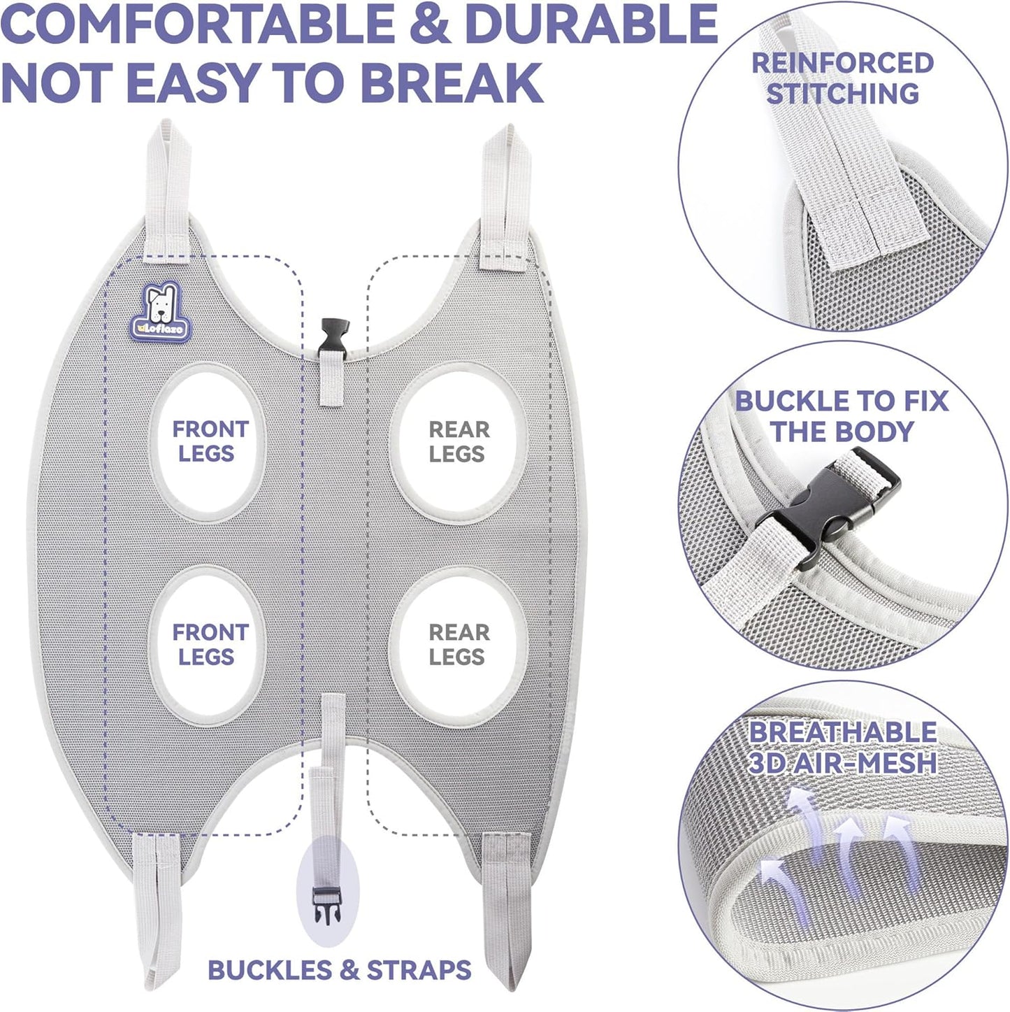 PawCare™ Dog & Cat Grooming Hammock Harness – Pet Nail Trimming Sling with Nail Clipper & Grooming Kit