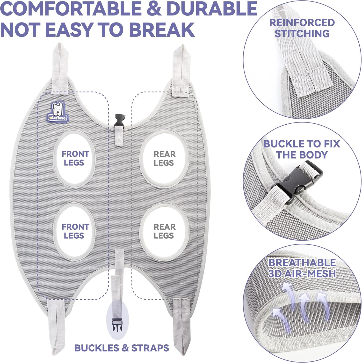 PawCare™ Dog & Cat Grooming Hammock Harness – Pet Nail Trimming Sling with Nail Clipper & Grooming Kit