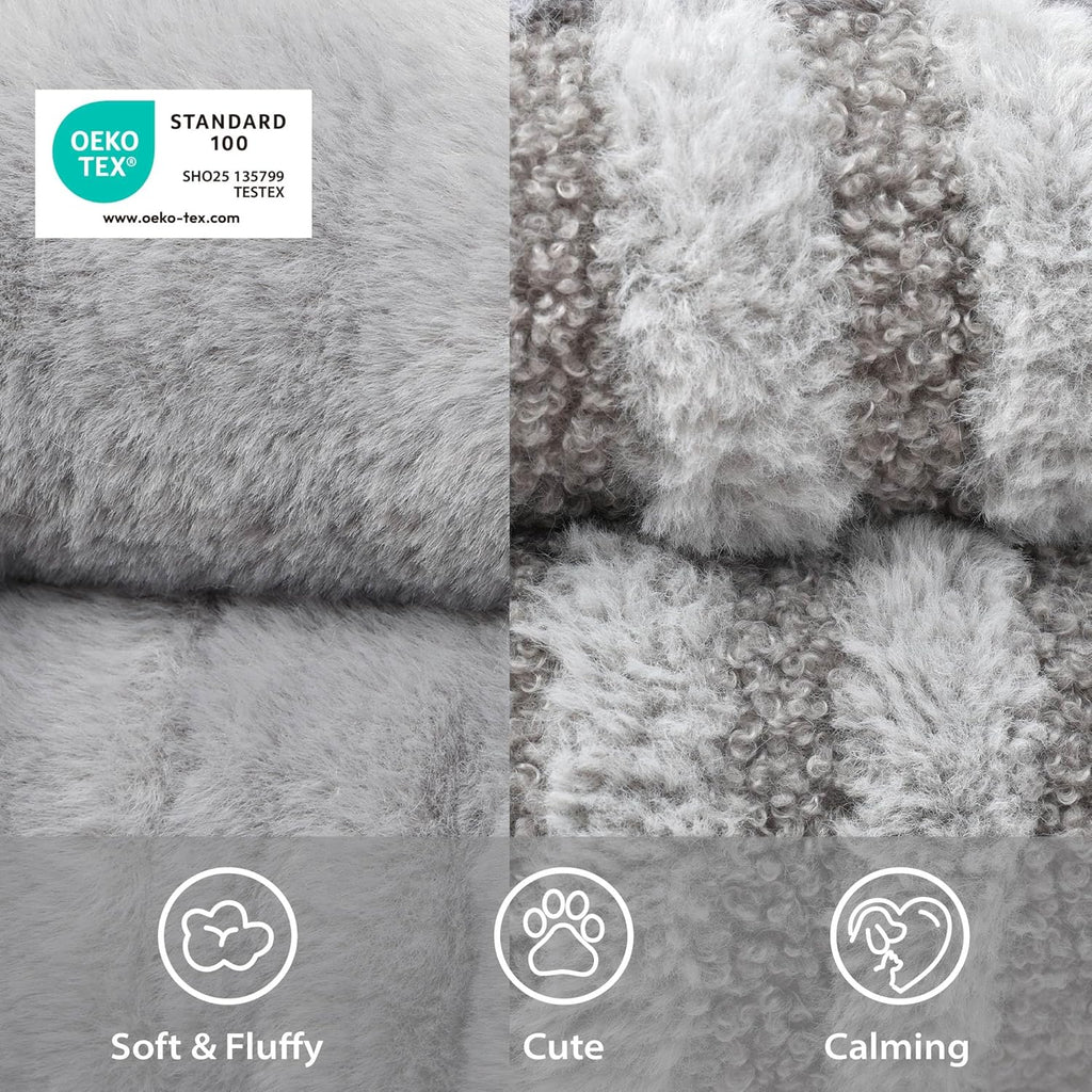 Cat Bed Kitten Bed - Washable Round Cat Beds for Indoor Cats, Soft Corduroy Fleece Pet Bed for Puppy and Kitten with Removable Double Sided Inner Cushion, 20", Grey Visit the ZAKAPAWS Store